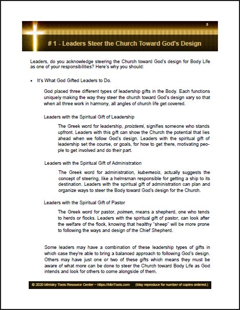 Steering the Church Toward Body Life Leadership Guide – Ministry Tools  Resource Center Store