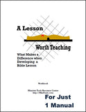 A Lesson Worth Teaching Workbook for Bible Teachers