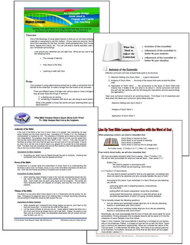 Teacher Training Worksheets as Downloads