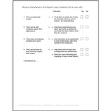 Page of characteristics of College and Career Students from the Age Level Characteristics Adults Module