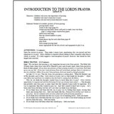 Page from the Children Learn to Pray Curriculum titled Introduction to the Lord's Prayer