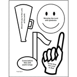Template page of pictures from the Children Learn to Worship Curriculum