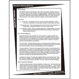 Sample page on Attnetion-Getting Behavior from a Bible teachers training document titled Discipline Issues - What to Do About Specific Challenges