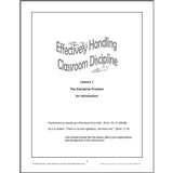 Sample Page of Lesson 1 Titled The Discipline Problem Introduction from the Effectively Handling Classroom Discipline Workbook