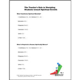 Worksheet page from the Teacher's Role in Discipling Students PowerPoint Presentation