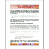 Sample page titled Encourager from the Bible Teachers' Many Roles in Times of Trouble resource