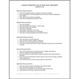 A Page of Characteristics of Junior Age Children