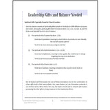 Page titled Leadership Gifts and Balance Needed from the Balance in Church Leadership Based on Spiritual Gifting resource