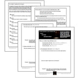 Four pages from the Bible teachers training worksheet titled Out of the World and Into the Word