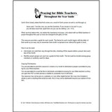 Cover page for the Praying for Bible Teachers Throughout the Year Guide