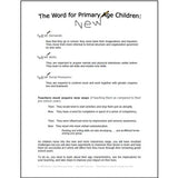 Article about Primary Age Children of a Bible teachers training titled Age Level Characteristics Resource Grade School Module