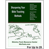 Cover for a Bible teachers training resource titled Sharpening Your Bible Teaching Methods