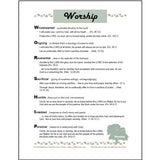 Page titled Worship from the Sowing Good into Our Lives Discipleship Acrostics