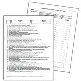 Spiritual Gifts Tests Sample, One Page with Statements and Another Page to Record Responses