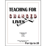 Cover of a Bible Teachers Training Workbook Titled Teaching for Changed Lives