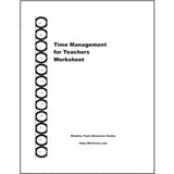 Cover of teacher training worksheet titled Time Management for Teachers