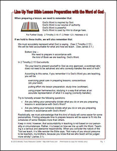 Bible Lesson Preparation Worksheet