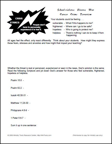 Bible Teachers Training to Help when Crisis Strikes – Ministry Tools ...