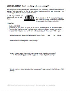 DISCIPLESHIP- Isn't teaching a lesson enough?