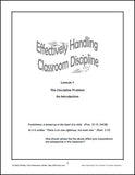 Effectively Handling Classroom Discipline Workbook Sample